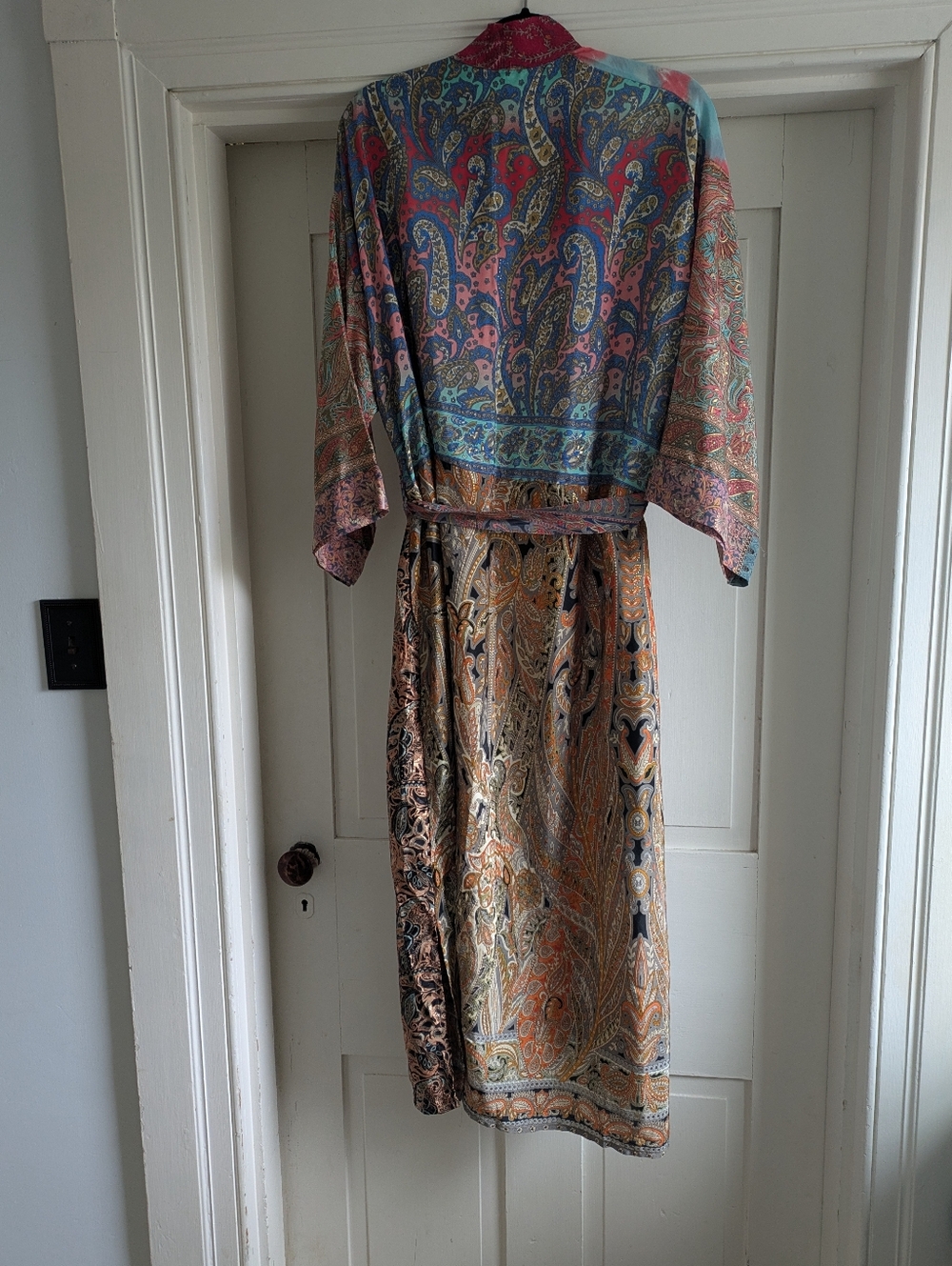 Boho Multi-Color Paisley Kimono Robe - Picture 2 of 5